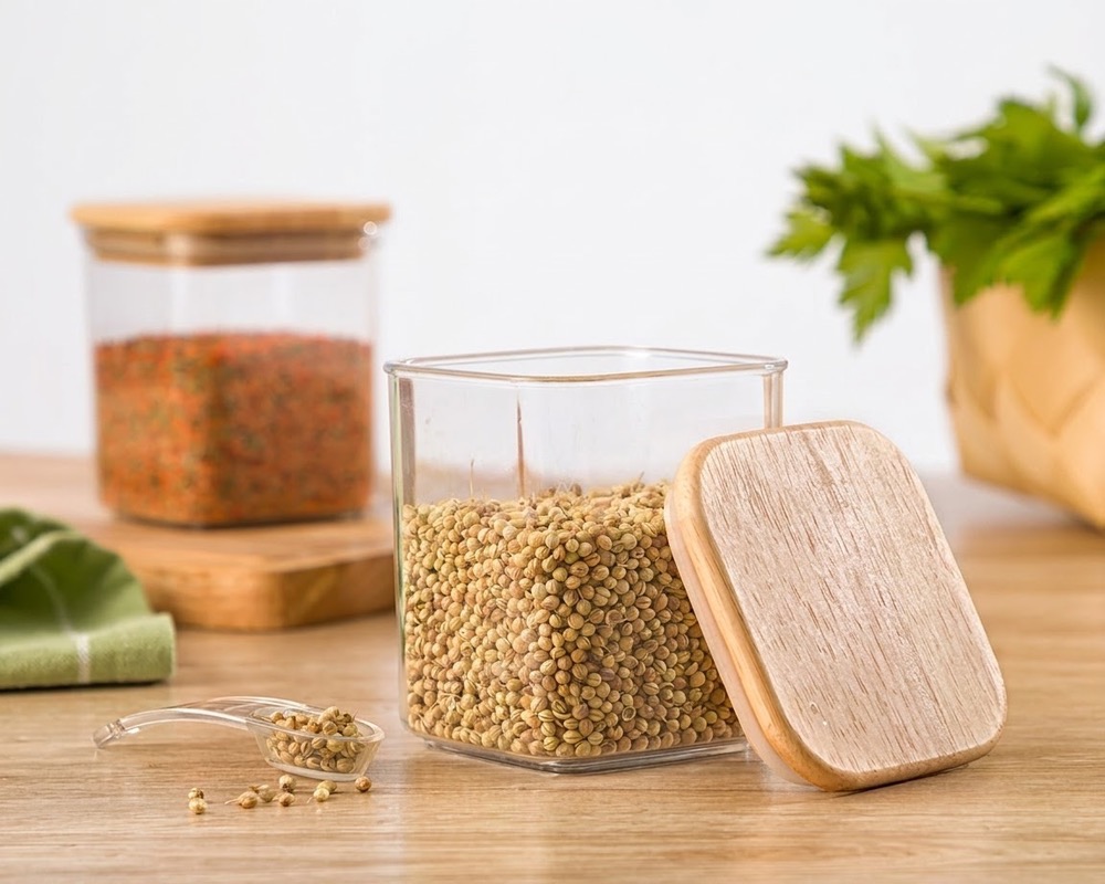 جا ادویه سارینا درچوبی 4گوش لیمون سایز 3