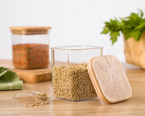 جا ادویه سارینا درچوبی 4گوش لیمون سایز 3