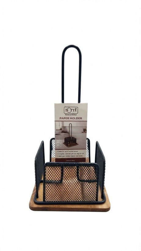 جا دستمال رول فلزی کف چوب مربع DOTTI